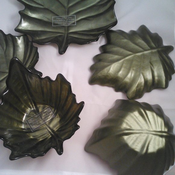 1960's 5 pc set Verre églomisé gilded - Picture 3 of 11